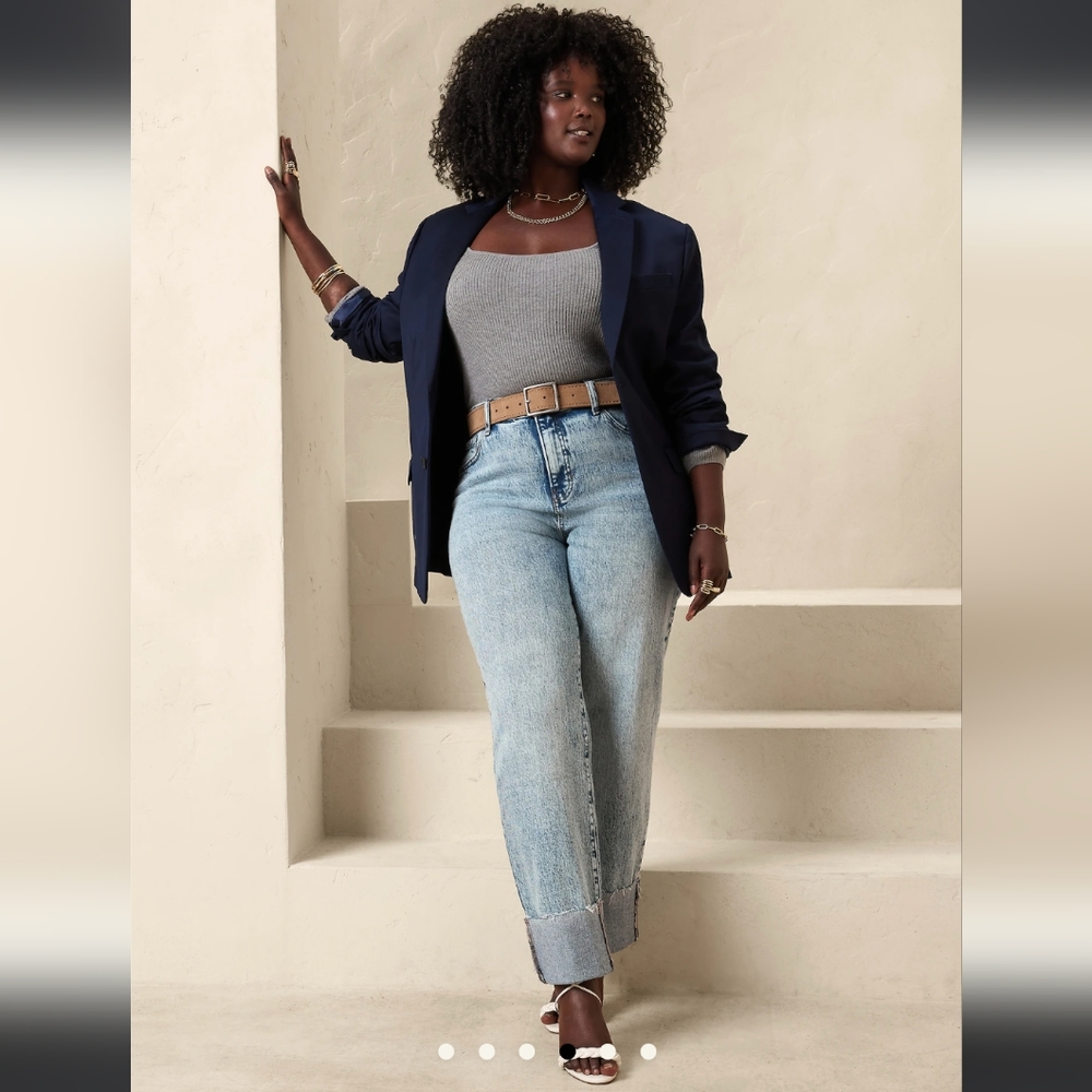 NWT Banana Republic Factory Slouch Jeans - Acid Wash - 35/20 TALL